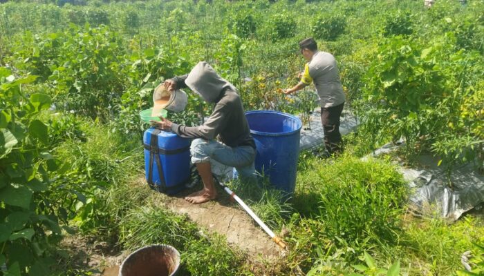 Bhabinkamtibmas Desa Lendang Nangka Laksanakan Pengecekan Lahan Ketahanan Pangan Bergizi